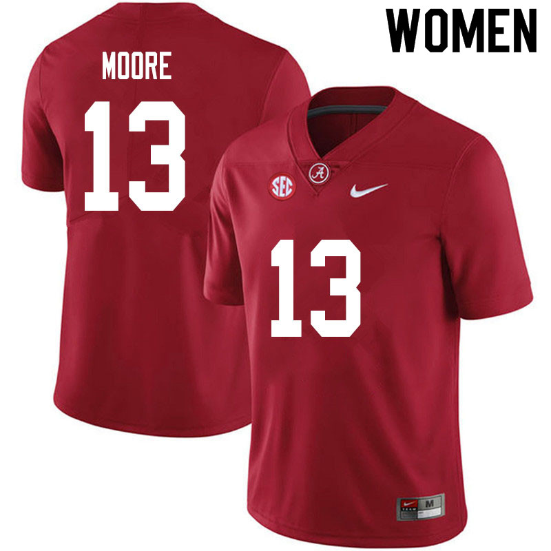 Alabama Crimson Tide Women's Malachi Moore #13 Crimson NCAA Nike Authentic Stitched 2020 College Football Jersey DI16C14VY